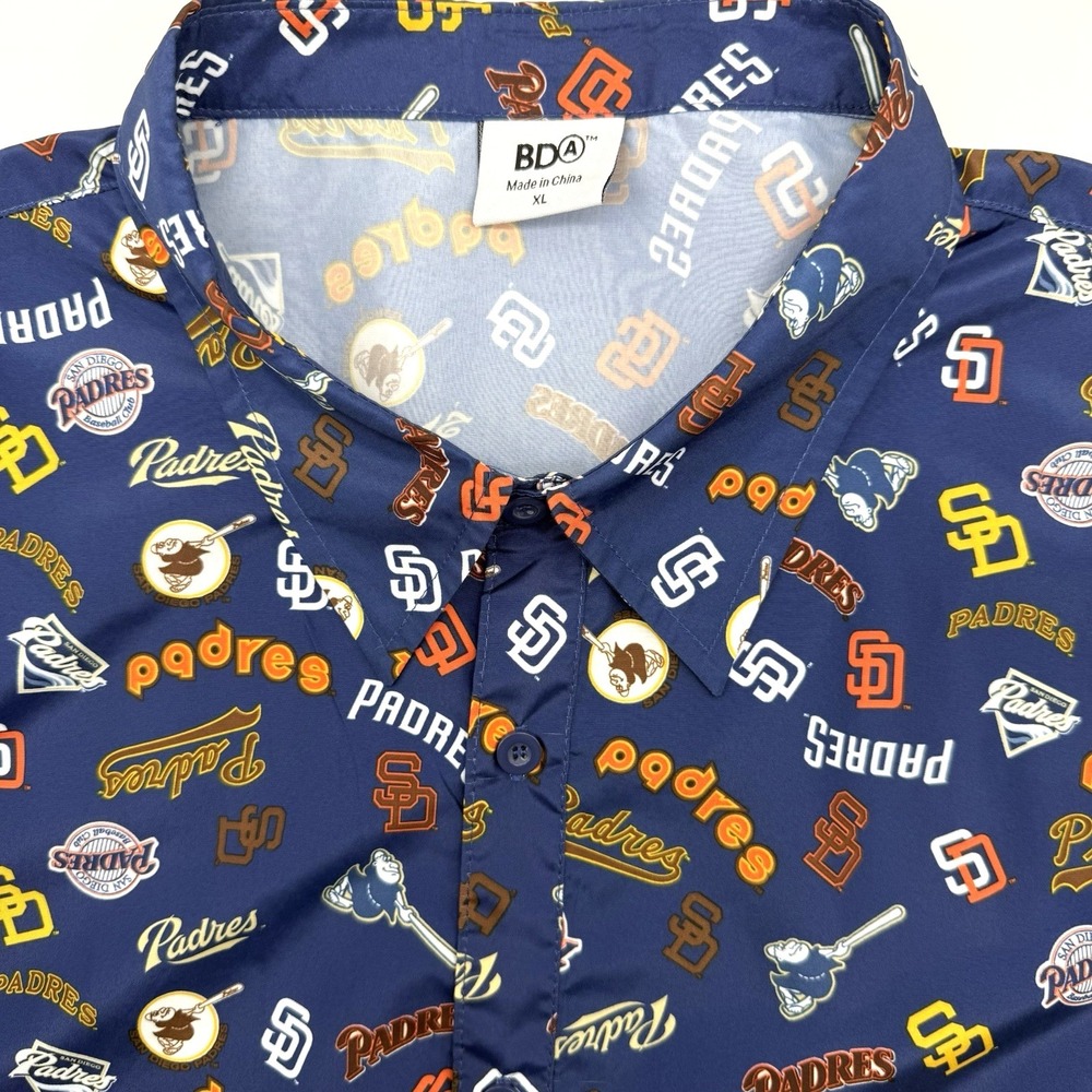 San Diego Padres Swingin' Friar Padre Hawaiian Shirt SGA Mens XL Blue